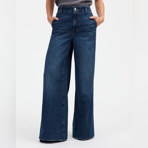 Madewell Wide Sweep Denim Trousers dark wash *NWT*